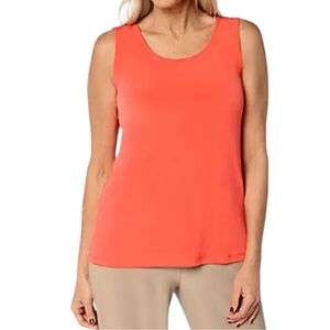 SUSAN GRAVER CORAL LIQUID KNIT SOLID TANK TOP SZ XLG EUC